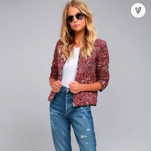 ❤️… Tavik Enigma Wine Red Print Reversible Quilted Jacket